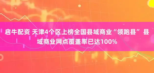 启牛配资 天津4个区上榜全国县域商业“领跑县” 县域商业网点覆盖率已达100%