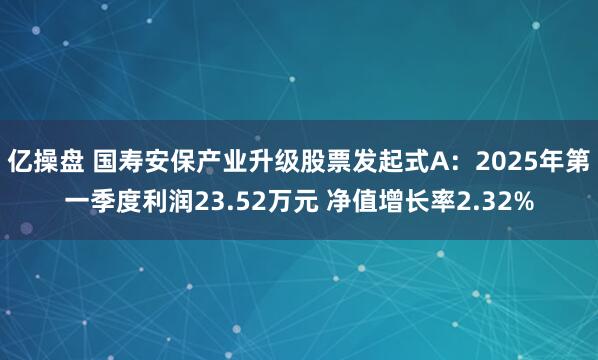 亿操盘 国寿安保产业升级股票发起式A：2025年第一季度利润23.52万元 净值增长率2.32%